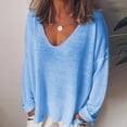 thumbnail image 1 of Kayannuo Womens Tops Long Sleeve Fall Women's Casual V-Neck Solid Long-sleeved T-Shirt Gegular Blouse Pullover Tops, 1 of 4