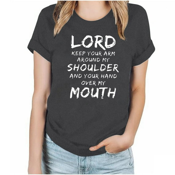 Kayannuo Womens Tops Shirts for Women Valentine's Day Women's Casual Fashion Printed Short Sleeve Round Neck T-Shirt Top