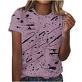 thumbnail image 1 of Kayannuo Womens Tops Shirts for Women Valentine's Day Women's Fashion Printed Short Sleeves Blouse Round Neck Casual Tops, 1 of 1