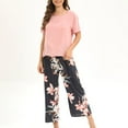 thumbnail image 1 of Kayannuo Womens Tops Short Sleeve Christmas Women's Round- Neck Pajamas Long Sleeve Household Sets Pink, 1 of 3