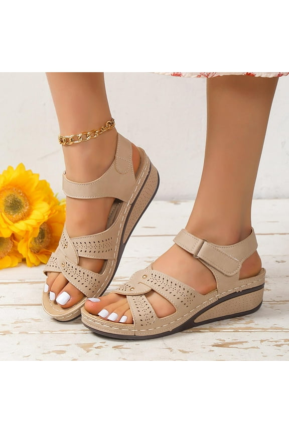 Womens Wedge Sandals Women's Arch-support Sandals Shoes Ladies Beach Orthopedic Sandals Summer Non-Slip Causal Sandals Gifts for Women
