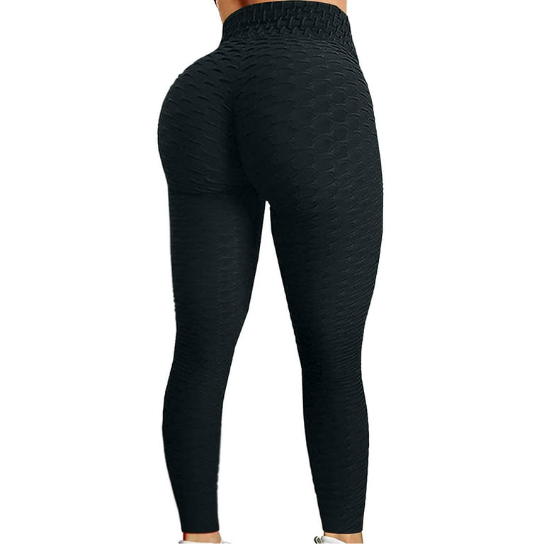 Kayannuo Yoga Pants Women Back to School Clearance Women's Bubble Hip  Lifting Exercise Fitness Running High Waist Yoga Pants Black