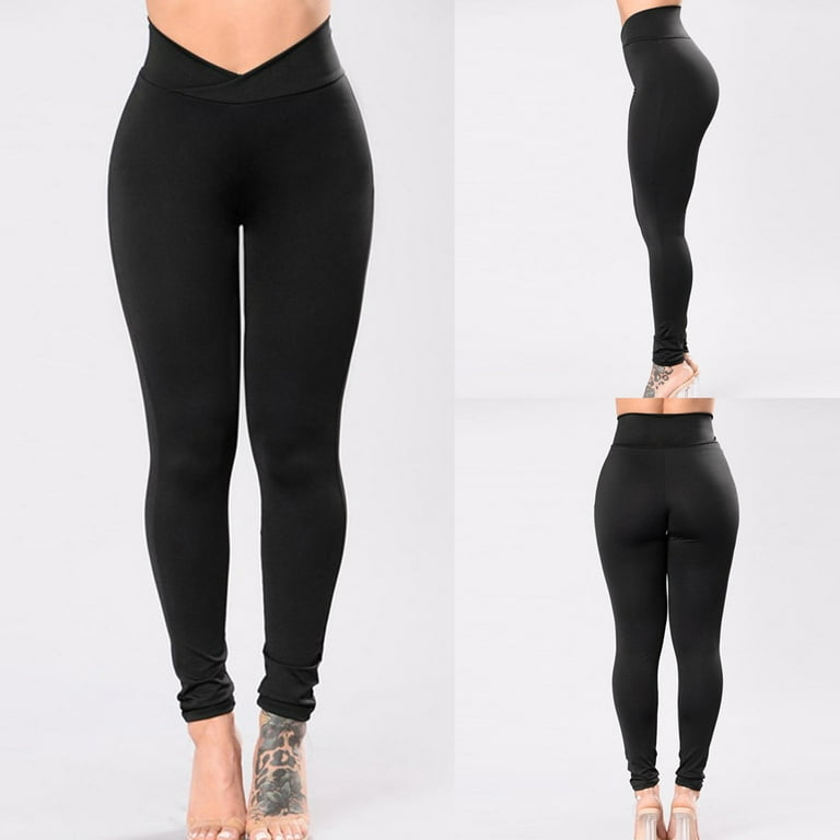 Kayannuo Yoga Pants Women Back to School Clearance Women's Pure-color  Fast-drying Tight Fitness Running Yoga Pants Black 