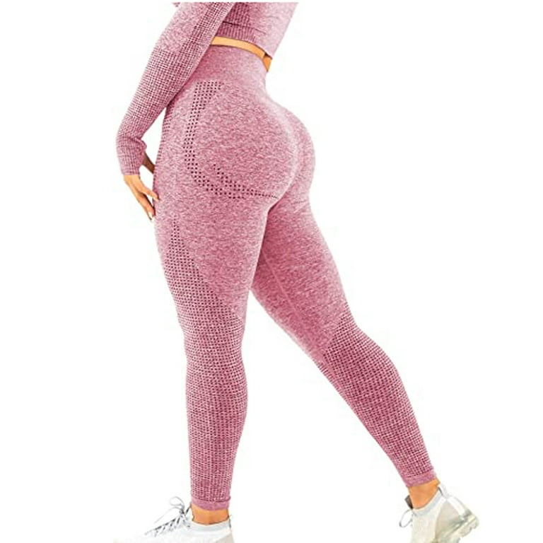 Kayannuo Yoga Pants Women Christmas Clearance Women's Pure Color  Hip-lifting Sports Fitness Running High-waist Yoga Pants Pink