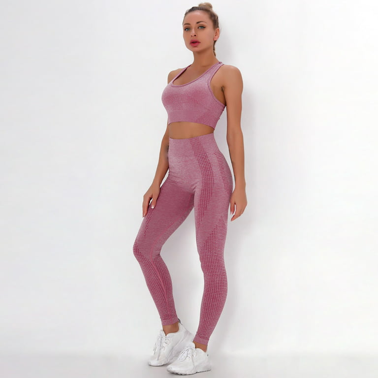Kayannuo Yoga Pants Women Christmas Clearance Women's Pure Color  Hip-lifting Sports Fitness Running High-waist vest Yoga Suit Wine
