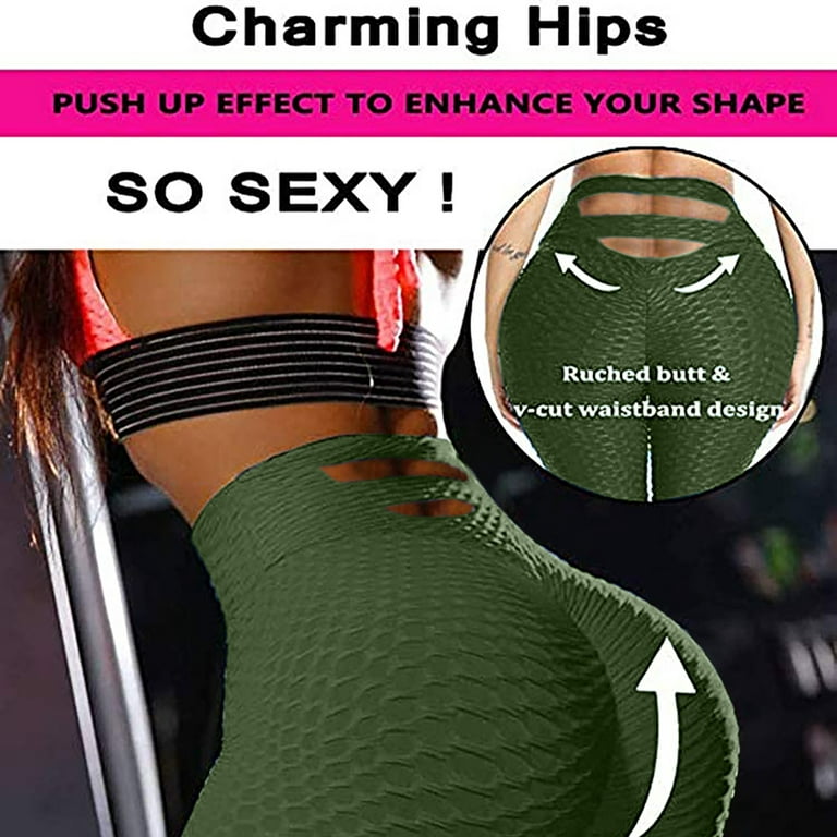 Kayannuo Yoga Pants with Pockets for Women Christmas Clearance Women's High  Waist Solid Color Tight Fitness Yoga Pants Nude Hidden Yoga Pants Green