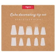 Kayaso Cake Decorating Icing Piping Tip Set, 10 X-large Decorating Tips Stainless Steel Plus 20 Disposable Pastry Bags