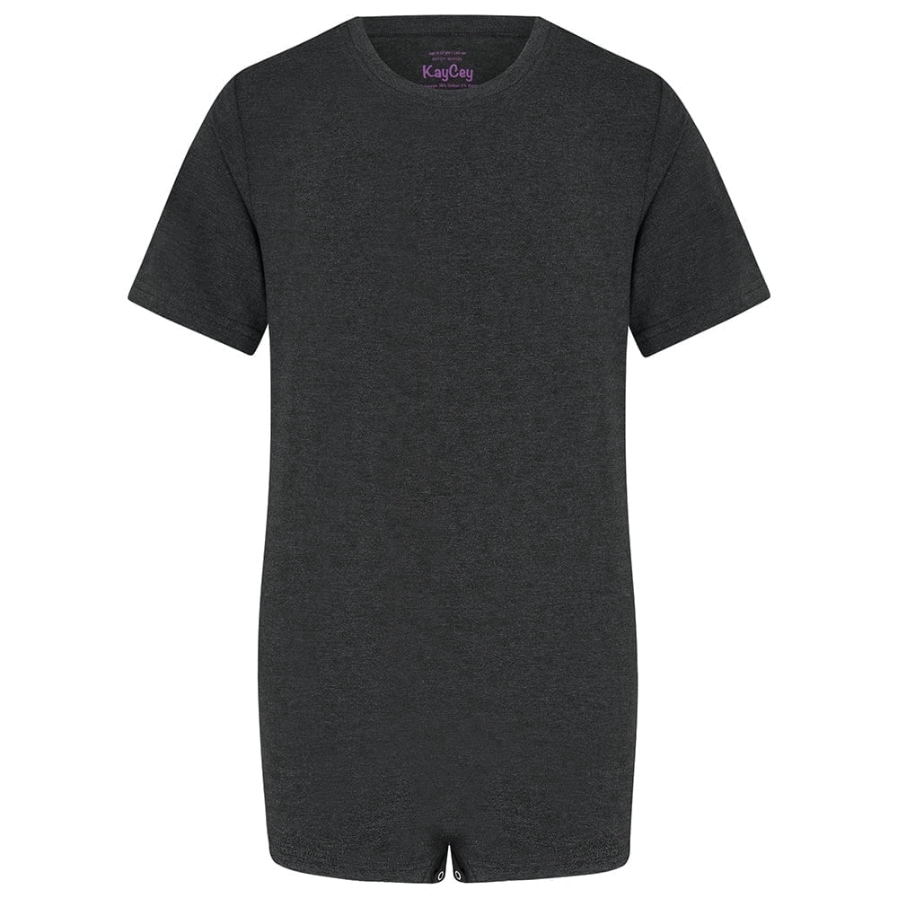 Kaycey Adaptive Clothing Popper Vest, Short Sleeve, Charcoal, Age 3-4