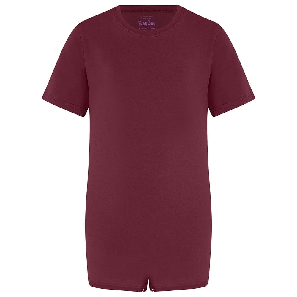Kaycey Adaptive Clothing Popper Vest, Short Sleeve, Cranberry Juice, Medium