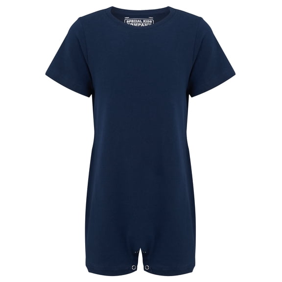 Kaycey Adaptive Clothing Popper Vest, Short Sleeve, Navy, Age 8-9