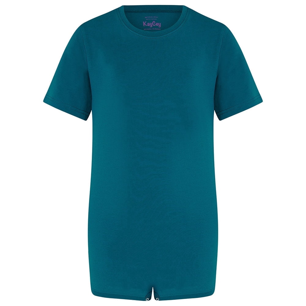 Kaycey Adaptive Clothing Popper Vest, Short Sleeve, Tropical Teal, Medium