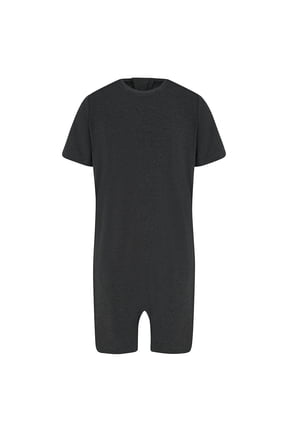 Kaycey Adaptive Clothing Zipback Jumpsuit, Short Sleeve Short Leg, Charcoal, Age 13-14