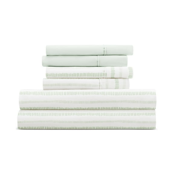 Kaycie Gray Microfiber 4-Pc. Sheet Set, Twin - Dashed Stripe Bundle