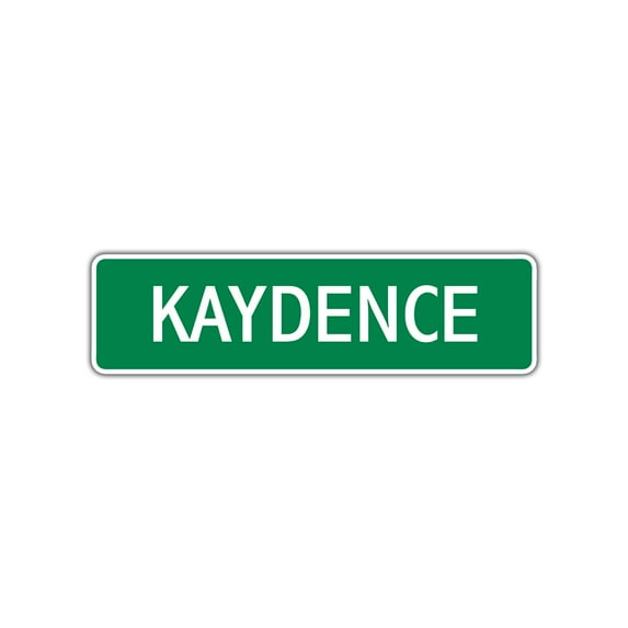 Kaydence Girls Indoor Outdoor Children Name Letter Printed Label Wall Plaque Decoration Aluminum Metal Sign 4"x18'