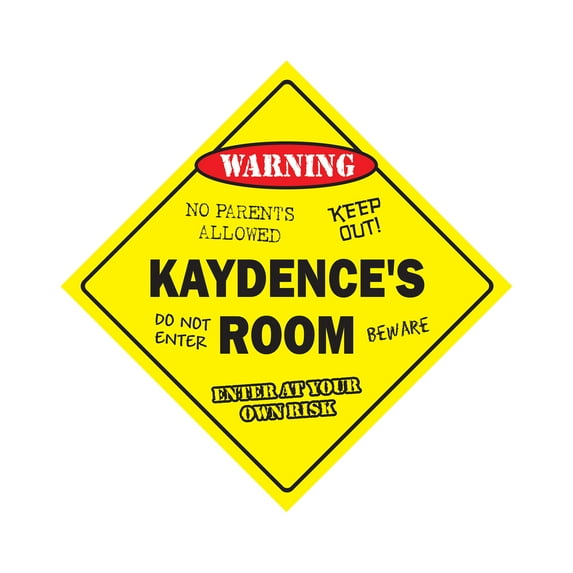 Kaydence's Room Sign Crossing Zone Xing | Indoor/Outdoor | 20" Tall kids bedroom decor door children's name boy girl
