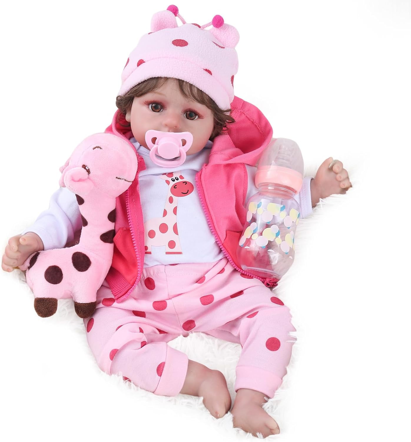  Pinky Reborn 23Inch Reborn Toddler Dolls Girl,Lifelike Newborn  Baby Dolls Silicone Weighted Body,Gift for Kids Age 3+ (Reborn Toddler  Pink) : Toys & Games