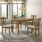 Kayee 5pc Pack Dining Set in Weathered Oak Finish