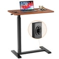 thumbnail image 1 of Kayerdos Overbed Table, Adjustable Overbed Bedside Table with Hidden Wheels, Bed Desk & Couch Desk, Rolling Over Bed Bedside Table for Hospital and Home Brown, 1 of 8