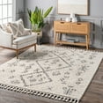 thumbnail image 1 of nuLOOM Kayla Moroccan Abstract Tassel Area Rug, 6' 7" x 9', Kayla Off-white, 1 of 5