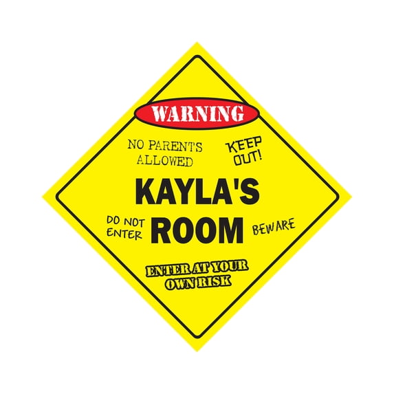 Kayla's Room Sign Crossing Zone Xing | Indoor/Outdoor | 20" Tall kids bedroom decor door children's name boy girl