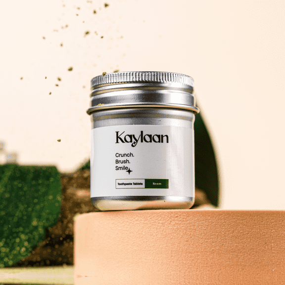 Kaylaan Neem Fluoride-Free, Natural & Plastic-Free Chewable, Eco-Friendly Travel Size Toothpaste, 90 Count