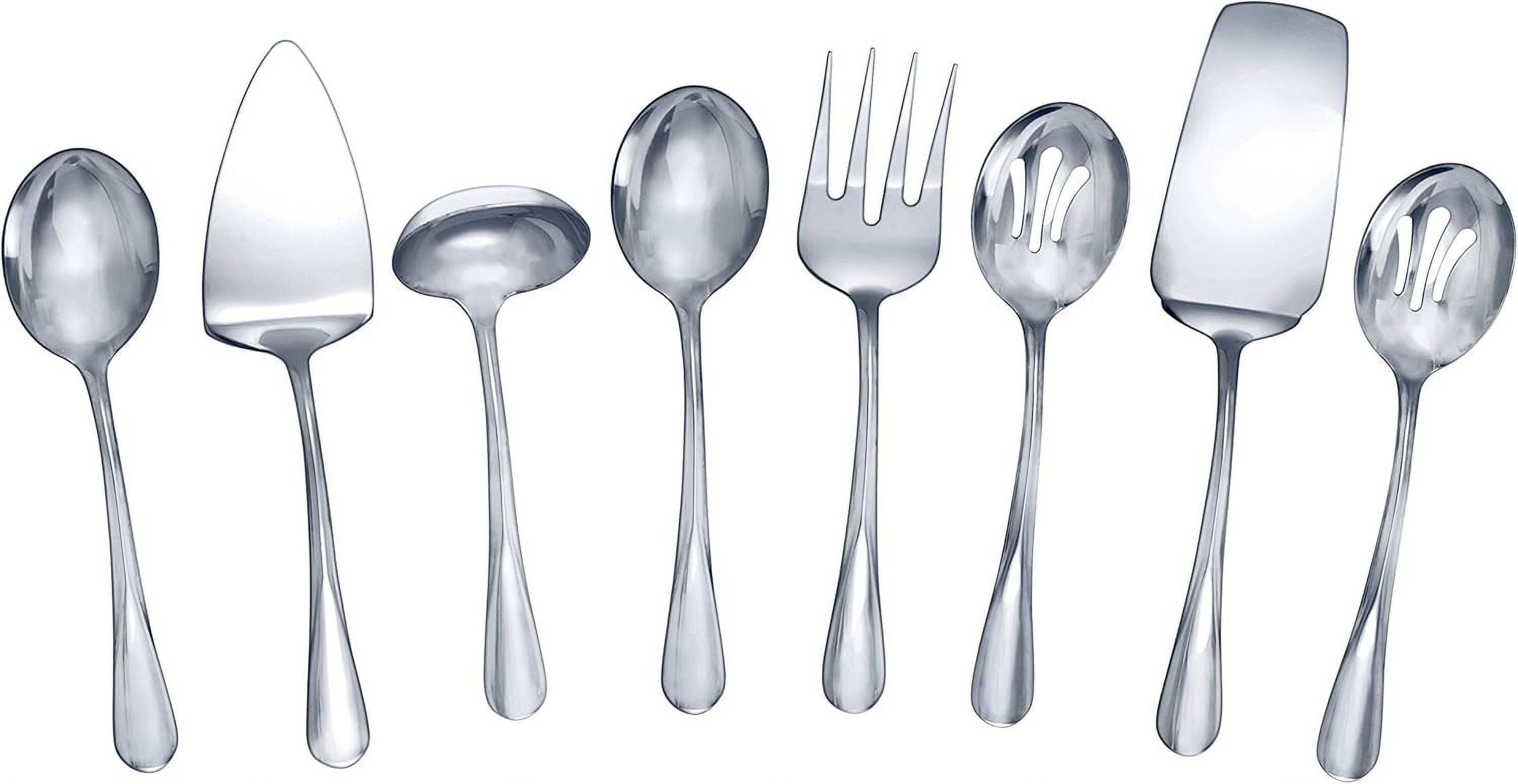 Kaylee Polished Stainless Steel 8-Piece Modern Hostess Serving Set