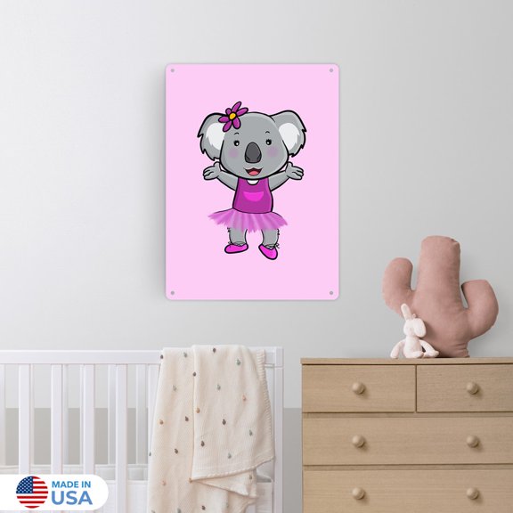 Kaylee the Koala Metal Sign Wall Decor by Dancing Littles Jungle - Size 12x16 inch
