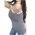 thumbnail image 1 of Kaylee_xo Sexy Lace up Caged Criss Cross Strappy Stretch Layering Cami Tank Top, 1 of 1