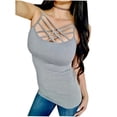 thumbnail image 1 of Kaylee_xo Sexy Lace up Caged Criss Cross Strappy Stretch Layering Cami Tank Top, 1 of 1