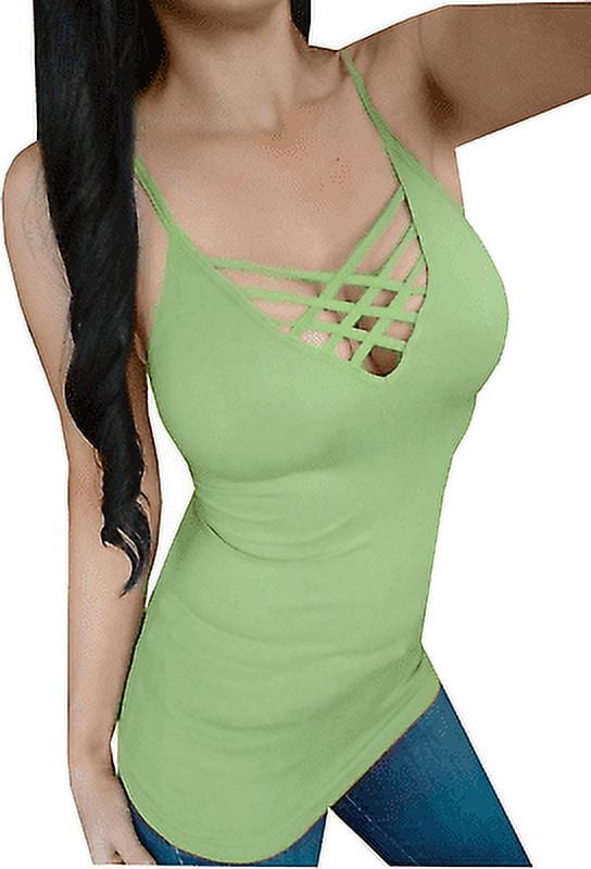 Kaylee_xo Sexy Women's Criss Cross Caged Strappy Long Tank Top Cami