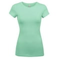 thumbnail image 1 of Kaylee_xo Sexy Women's Low-Cut Basic Round Neck Short Sleeve Fitted Tee Shirt Top, 1 of 1