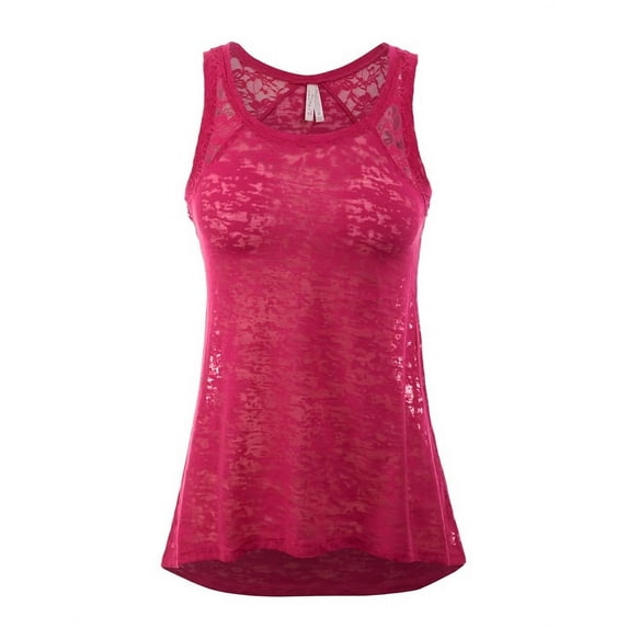 Kaylee_xo Sheer Burnout Flowy Racerback Mesh Relaxed Workout Sleeveless Tank Top