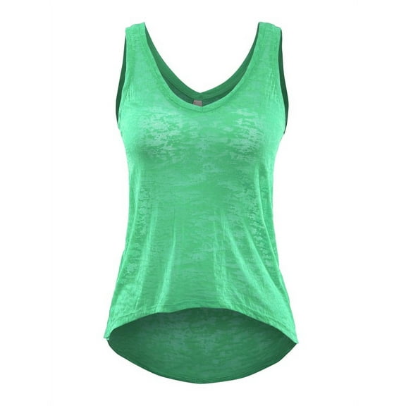 Kaylee_xo Sheer Burnout Flowy Racerback Mesh Relaxed Workout Sleeveless Tank Top