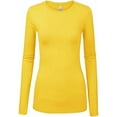 thumbnail image 1 of Kaylee_xo Women’s Round Neck Long Sleeve Solid Basic Slim Fit Cute Stretchy Tee Shirt Top, 1 of 1