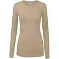 thumbnail image 1 of Kaylee_xo Women’s Round Neck Long Sleeve Solid Basic Slim Fit Cute Stretchy Tee Shirt Top, 1 of 1
