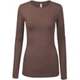 thumbnail image 1 of Kaylee_xo Women’s Round Neck Long Sleeve Solid Basic Slim Fit Cute Stretchy Tee Shirt Top, 1 of 1