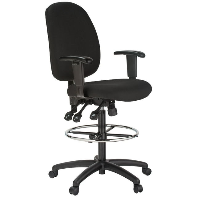 Kayleen MidBack Ergonomic Drafting Chair, Height Adjustable Armrests
