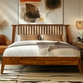 thumbnail image 1 of Kaylin Premium Solid Wood Platform Bed Frame with Headboard – 800 lb Capacity, No Box Spring Needed, Fits All Mattresses, 5-Year Warranty, King - Caramel, 1 of 1