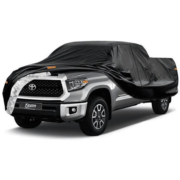 Kayme 6 Layers Waterproof Heavy Duty Outdoor Truck Cover, Custom Fit Toyota Tundra(2006-2021) Regular Cab Short Bed， Black