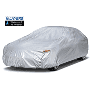 Kayme 6 Layers Waterproof Matte Car Cover, Size C1 Fit for Coupe Sports Car up to 177 inch, Sliver