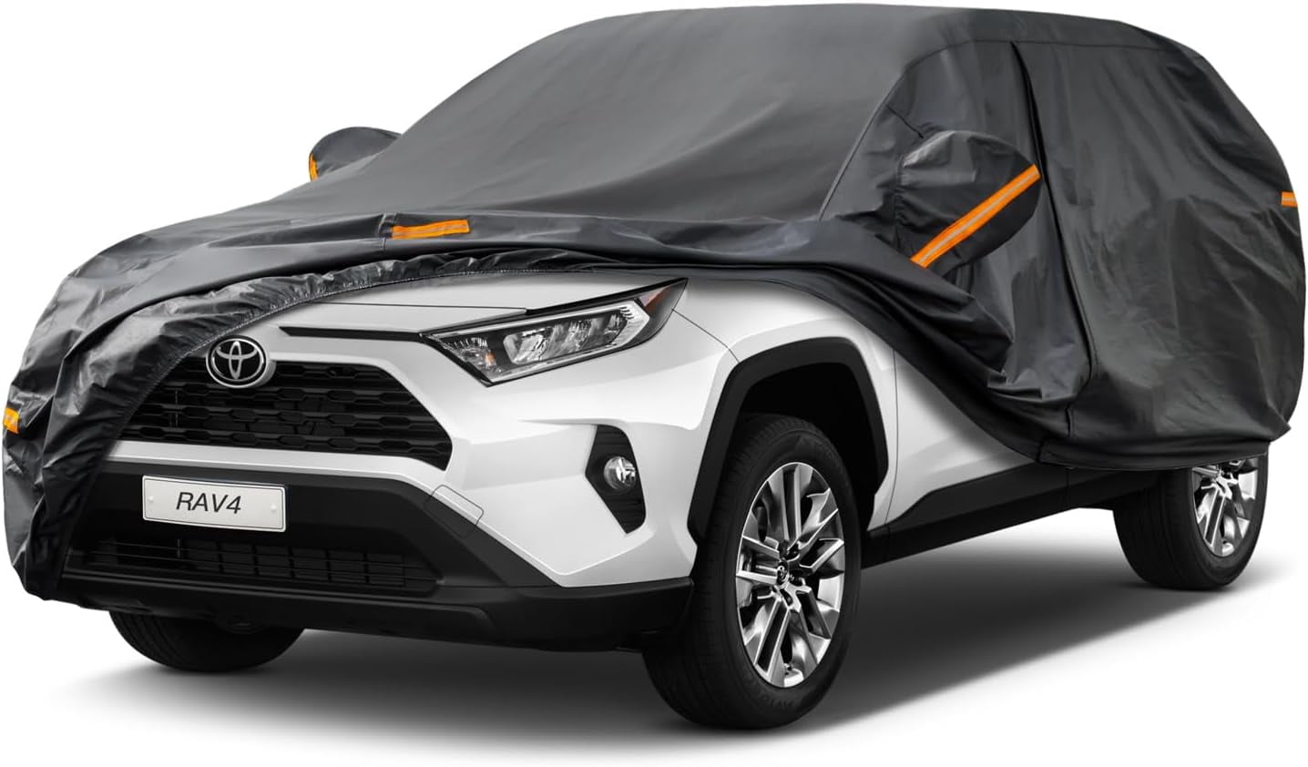 Kayme 6 Layers Waterproof PE Car Cover, Custom Fit for Toyota RAV4 ...