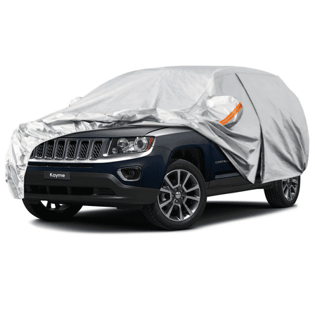 Kayme 6 Layers Waterproof Silver Matte Car Cover, Custom Fit for Jeep Compass（2006-2025）