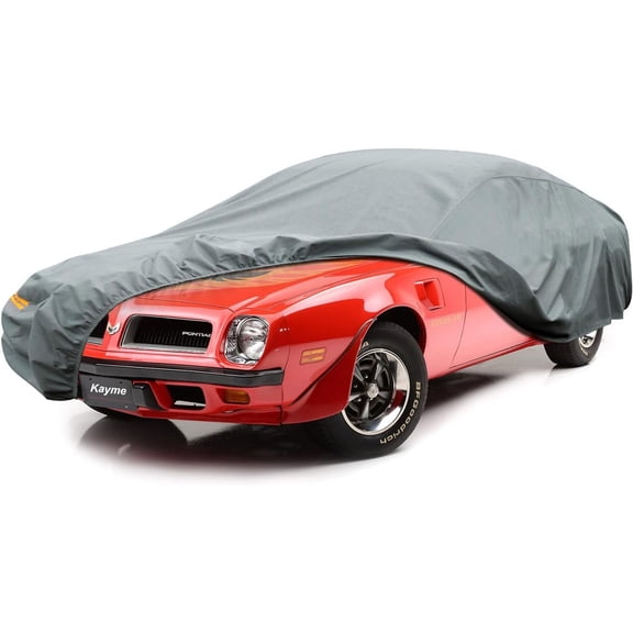 Kayme Heavy Duty Car Cover Custom Fit Pontiac Firebird, Waterproof All Weather for Automobiles, Full Exterior Covers Sun Rain UV Protection