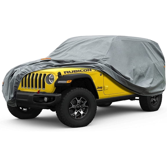 Kayme Car Cover, Custom Fit Jeep Wrangler Unlimited 4-Door JK JL Rubicon/Sahara, Waterproof All-Weather Outdoor Protection