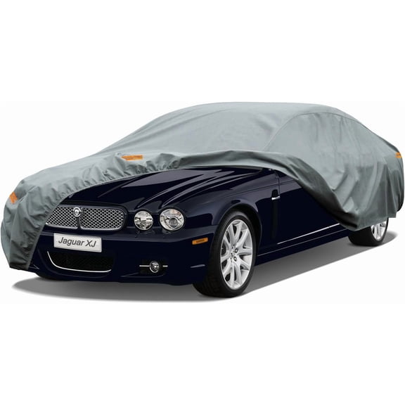 Kayme Heavy Duty Outdoor Nonwoven Car Cover, Custom Fit Jaguar XJ XJ6 XJ8 XJ12(1986-2019), Waterproof All Weather for Automobiles