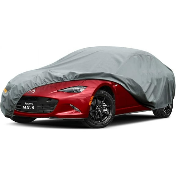 Kayme Heavy Duty Outdoor Nonwoven Car Cover, Custom Fit Mazda Miata MX5 MX-5 Targa/Roadster/Cabriolet (NA NB NC ND 1990-2025), Waterproof All Weather for Automobiles