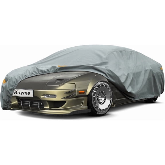 Kayme Heavy Duty Outdoor Nonwoven Car Cover, Custom Fit Nissan 240SX (1989-1998), Waterproof All Weather for Automobiles