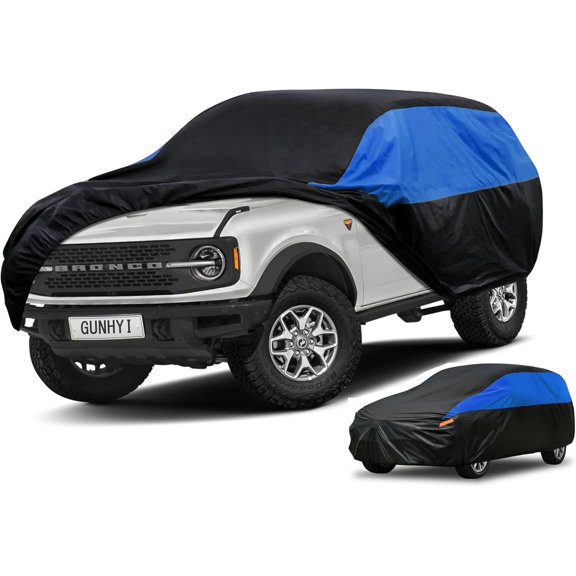 Kayme Lightweight Full Exterior Cover for Automobiles Outdoor Sun UV Rain Dust Snow Wind Protection,Custom Fit 02 Ford Bronco Sport/Bronco 2 Door 2dr Waterproof All Weather Car Cover