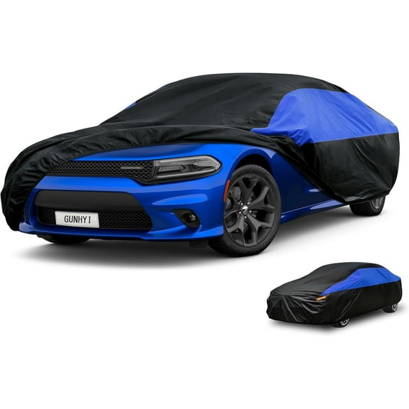 Kayme Lightweight Full Exterior Cover for Automobiles Outdoor Sun UV Rain Dust Snow Wind Protection,Custom Fit 12 Dodge Charger Waterproof All Weather Car Cover