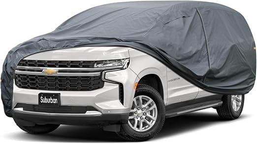 Kayme Custom Fit Car Cover for Suburban, 16-Layer Waterproof All-Weather Outdoor Protection, UV/Snow/Dust Protection